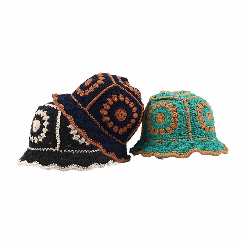 Ρετρό φλοράλ καπέλο βελονάκι